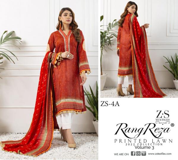 Rang Reza Printed Lawn 3 Regular Wear Cotton Karachi Dress Material